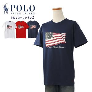 ラルフローレンメンズ POLO Ralph Lauren 半袖Tシャツ USAフラッグ 父の日 裾ポニー刺繍 クラシックフィット #710870777の商品画像