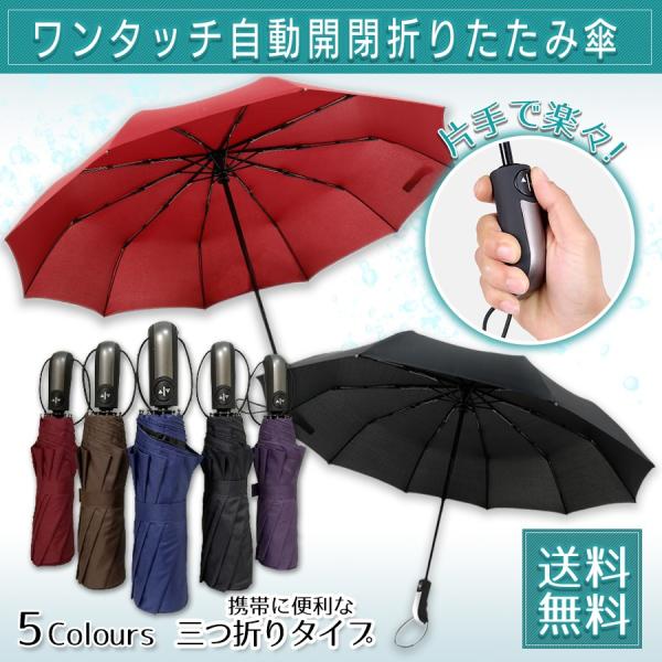 折りたたみ傘 自動開閉 軽量 コンパクト メンズ レディース ケース付 大きいサイズ 大型 10本骨