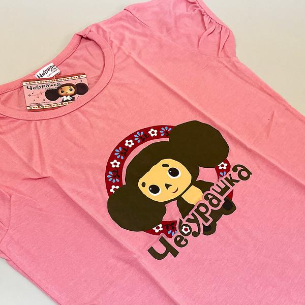 チェブラーシカ　ナカタ　Tシャツ（キッズ・ピンク）