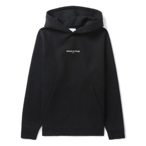 Maison Kitsune メゾンキツネ　EMBROIDERY CORDLESS HOODIE エンブロイダリー コードレス フーディ　パーカー　ブラック