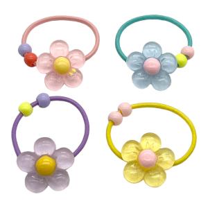 ヘアゴム リングゴム オーロララメゴム 中サイズ 全8色 パーツ レジン