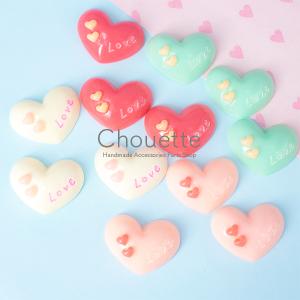 デコパーツ キッズ 子供 ハート パステル ミルキー 4個 ハンドメイド 手芸材料 パーツ ベビー ヘアアクセサリー ポイント消化 pt-1449b