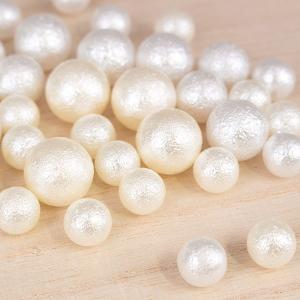 穴なし 球体 コットン風パール 全6サイズ【2.5mm/3mm/4mm/5mm/6mm/8mm