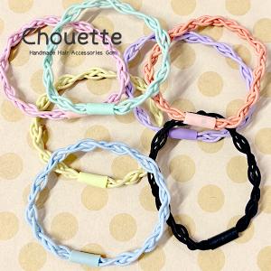 ヘアゴム ねじねじゴム カラフル パステル ブレスレット おしゃれ ハンドメイド レディース 大人 キッズ 子供アクセサリー pt-1676b