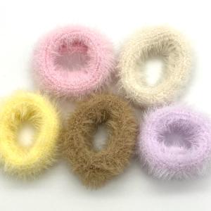 ヘアゴム もこもこ 1個 全5色 冬 パステル色 もふもふ 材料 ヘアアクセサリー レディース 大人 キッズ 素材 pt-2266b