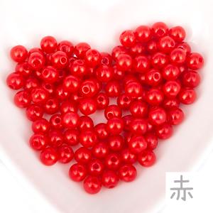 アクリルパール 6mm 穴あり 約100個 ハ...の詳細画像2