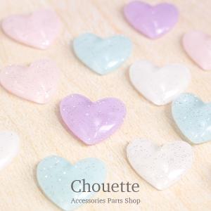 デコパーツ アクリル ハート ミニサイズラメ パステル ゆめかわ 4個  ハンドメイド 手芸材料 パーツ 素材 ピアス 大人 pt-891b