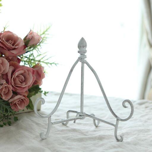 アンティークイーゼル SS ホワイト（ポストカード横.CD.DVD）リーススタンド レシピスタンド ...