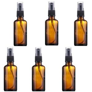 LANGING 6個 スプレーボトル50ml 茶色 遮光瓶 霧吹き