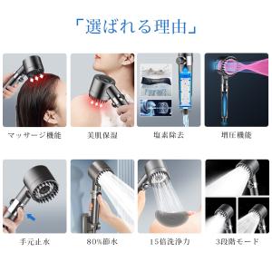 シャワーヘッド 頭皮マッサージ 節水 マイクロ...の詳細画像1