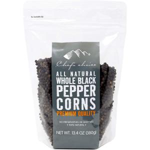 シェフズチョイス ブラックペッパー ホール 380g × 1袋 詰め替えタイプ Black Pepper Whole_ 黒胡椒 黒コショウ コショウ 胡椒 黒胡椒 [NTB]