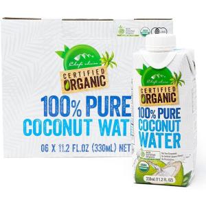 シェフズチョイス オーガニック ココナッツウォーター 330ml×12本 100%ピュア 完全無添加 Organic 100%pure coconut water [330-12]｜chefschoice-japan