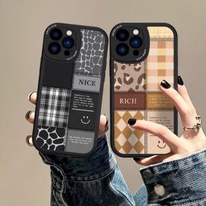 iPhone17 ケース 2色 チェック柄 モノトーン Air iPhone16Pro Max