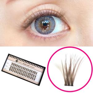 【Selfray】ドーリーラッシュ ブラウン Cカール　部分　つけま　カラー　マツエク　セルフ　ワンホン　中華　韓国　メイク