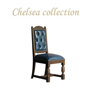シングルチェア 椅子 アンティークレトロ エレガント ロココ ブルー 9012-5p58b リプロ B 45*50*100｜chelsea-collection