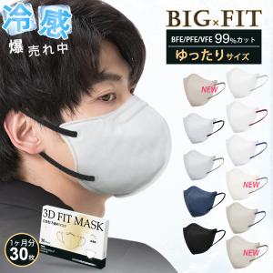 【爆売れ中】マスク 不織布 大きめ 立体マスク 大きいサイズ 3Dマスク メンズ バイカラー マスク 男性用 耳が痛くない 30枚 大人用 飛沫防止 3層構造