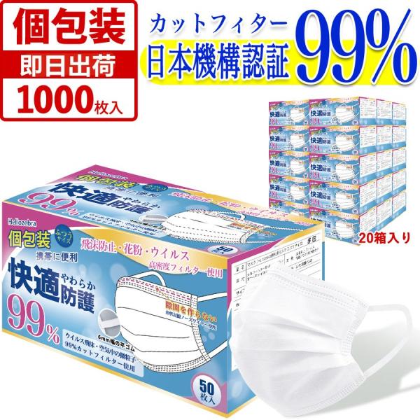 【企業向け】マスク 不織布 白 黒 個包装 1000枚 使い捨てマスク 大人用 大量 プリーツマスク...