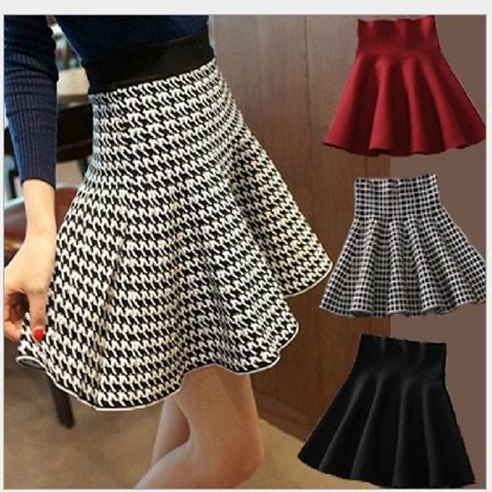 セール中　レディース 千鳥格子柄 フレア ミニスカート　  メール便送料無料