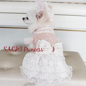 セレブなオーダーメイド犬服ミントブルードレス : オーダーメイド