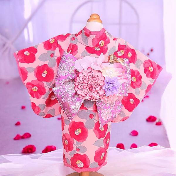 オーダーメイド犬服ペットの彩り椿の姫衣つばき-tsubaki-（帯電防止加工裏地つき）