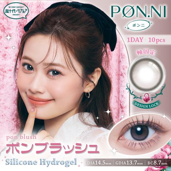 カラコン ワンデー 超十代リフレア ポンニワンデー【ポンブラッシュ】 10枚入り 1箱 PON.NI...