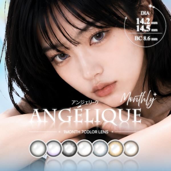 カラコン 1ヶ月 2枚入り 2箱 アンジェリークマンスリー ANGELIQUE 1month デカ目...