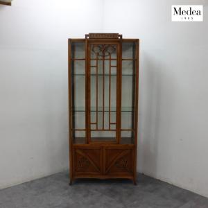 最高峰 Medea メデア IDC大塚家具 飾り棚/ガラスキャビネット/キュリオケース/ショーケース/収納 鍵付 アールヌーヴォー イタリア