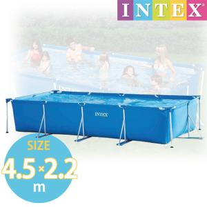 プール　フレームプール 空気入不要  4.5m×2.2m×84cm ビニールプール スーパータフ仕様 INTEX インテックス 長方形  水あそび　450 × 220 × 84cm｜cherrybell