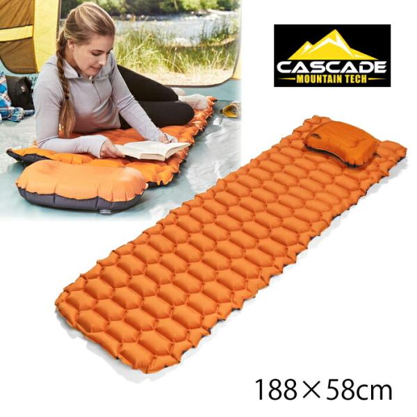 スリーピングマット キャンプ シングル 軽い 持ち運び簡単  キャンプなどにも 空気入れ付 Glam...