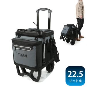 【美品】キャディバッグ キャスター付き 保冷　防水大収納航空移動対応ネイビー タイタン TITAN キャリーカート付 クーラーバッグ 60缶 3日間 保冷