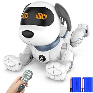 OKK ロボット犬 おもちゃ 犬型ロボット 電子ペット ロボットペット 子供おもちゃ 音声制御 吠える プログラミング ペットロボット男の子 女の子｜cherrype