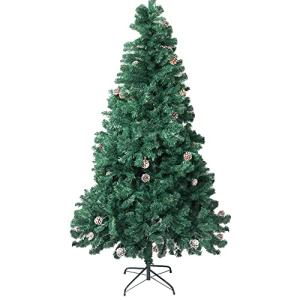 クリスマスツリー 『100種類から選んだ本物のツリー』 150cm 120cm まつぼっくり 松かさ コンパクト収納可能 (グリーン 松かさ付き, 2｜cherrype
