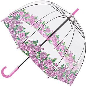 フルトン Fulton 傘 バードケージ Bird Cage カミングアップ ローズ 花柄 ピンク 透明傘の商品画像