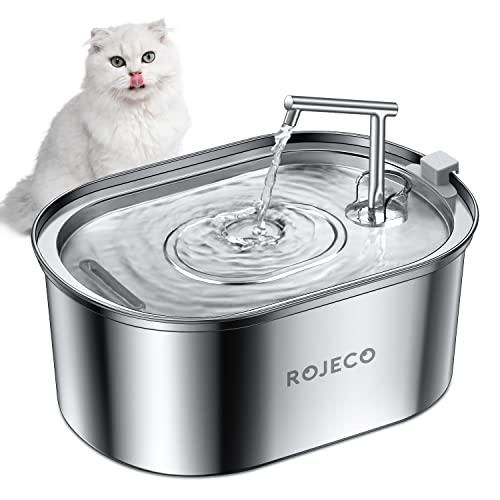 ROJECO 猫 水飲み器 ステンレス製 3.2L大容量 自動給水器 多頭飼いも対応 20dB静音 ...