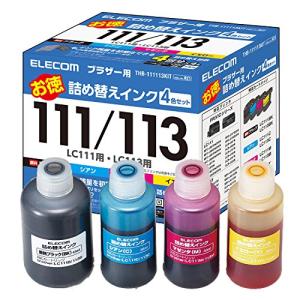 エレコム 詰め替え インク brother ブラザー LC111LC113対応 4色パック(4回分)...