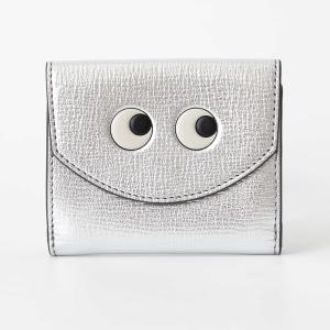 アニヤハインドマーチ　シルバー長財布 アニヤハインドマーチ アイズ ラウンドファスナー 長財布