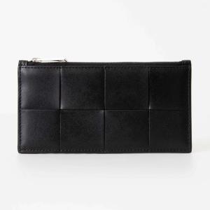 botteg veneta財布 ブラックイントレチャート スモール 二つ折りウォレット