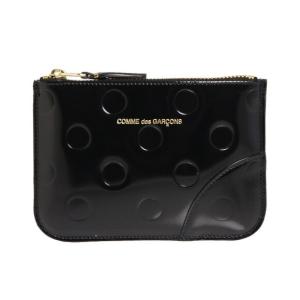 コムデギャルソン COMME DES GARCONS 財布 メンズ レディース ポーチ/コインケース POLKA DOTS EMBOSSED ポルカドットエンボス WALLET ZIP POUCH SA8100NE BLACK