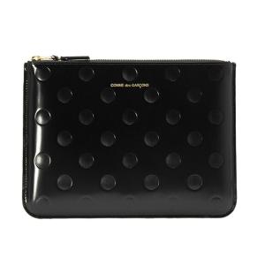 コムデギャルソン COMME DES GARCONS レディース メンズ ポーチ ブラック POLKA DOTS EMBOSSED ZIP POUCH ポルカドットエンボス SA5100NE BLACK｜chgardens