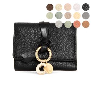 美品 Chloe クロエ アルファベット ミニ 三つ折り 財布 レザー グレー クロエ Chloe 三つ折り財布 アルファベット ミニ財布 グレー