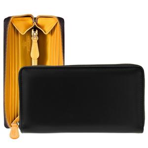 未使用級✨ETTINGER ラウンドファスナー 長財布 黒 内側黄色 レザー ETTINGER（エッティンガー） 財布 メンズ ラウンドファスナー長財布