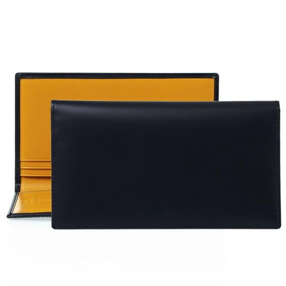 エッティンガー 財布 メンズ ネイビー ブライドルレザー COAT WALLET WITH 8 C/...