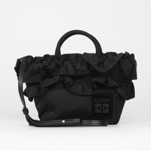 Ganni ガニー　BANNER CROSSBODY BAG  バッグ黒　新品 ガニ― GANNI Banner Medium Tote トートバッグ ショルダー付き (Ganni
