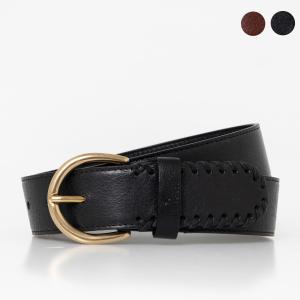 IL BISONTE イルビゾンテ レザー メッシュベルト レディース