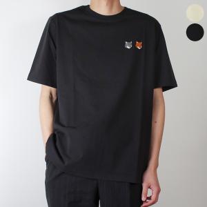 MAISON KITSUNÉ ブラック 半袖Tシャツ MAISON KITSUNE（メゾン キツネ） 半袖Tシャツ メンズ スタンディング