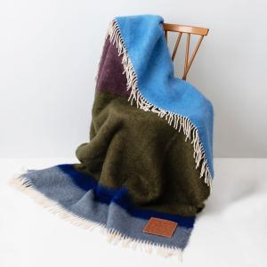 ロエベ LOEWE ブランケット STRIPE BLANKET ストライプ ブランケット モヘア K000230X43 4985 BLUE/MULTICOLOR｜chgardens