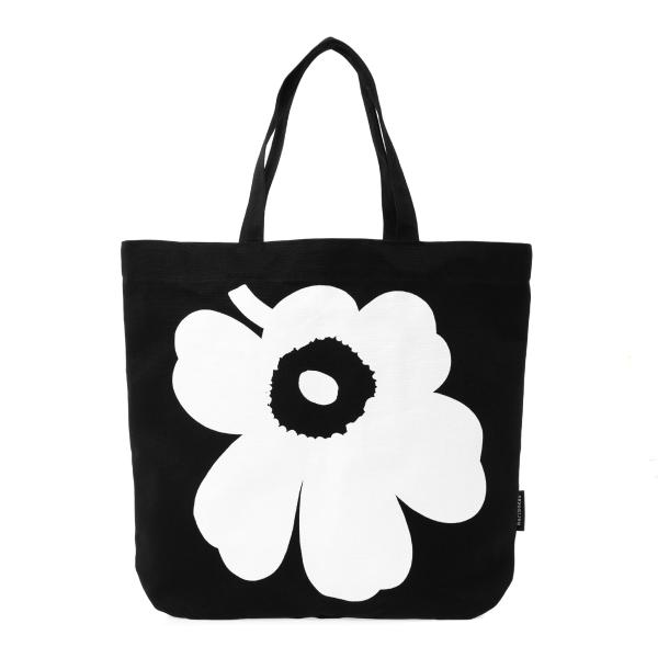 マリメッコ MARIMEKKO バッグ レディース トートバッグ ブラック×ホワイト CANVAS ...