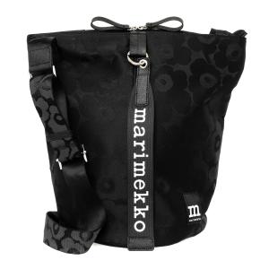 値下げ。マリメッコ　黒 花柄エンボス加工 ショルダーバッグ マリメッコ 黒 花柄エンボス加工 ショルダーバッグ - メルカリ