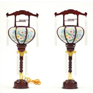 盆提灯 和の灯り 張1号 紫檀 一対