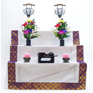 新盆 祭壇セット 木製 三段 A ・お盆セット 盆棚セット